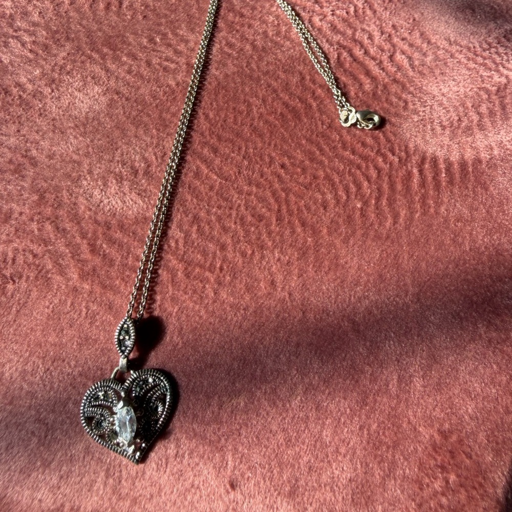 Thailand Silver Heart Pendant Necklace